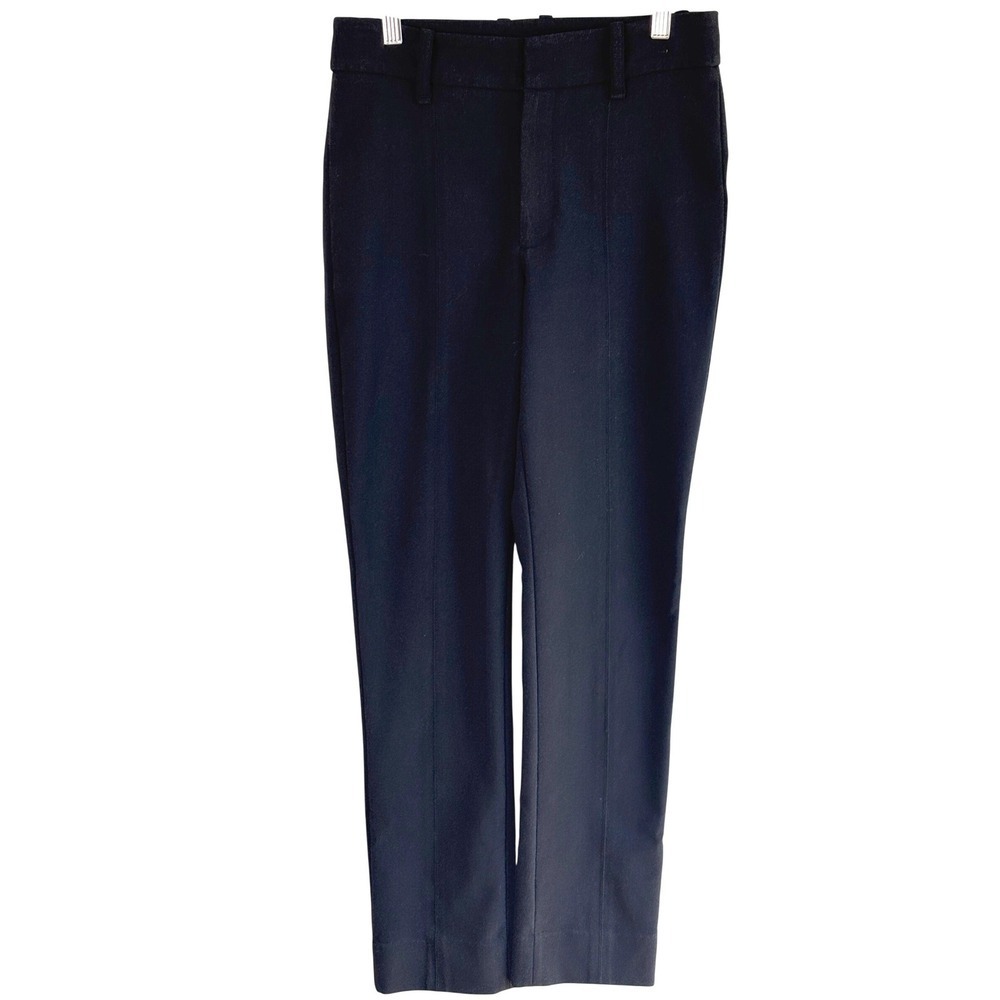 Vince Trousers Black Womens Size 6 Italian Fabric Slim Front Pants Crepe Consign
